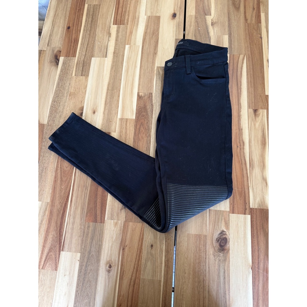 J Brand Nicola Skinny Leg Moto black Wash Stretch Denim Jeans Size 26
